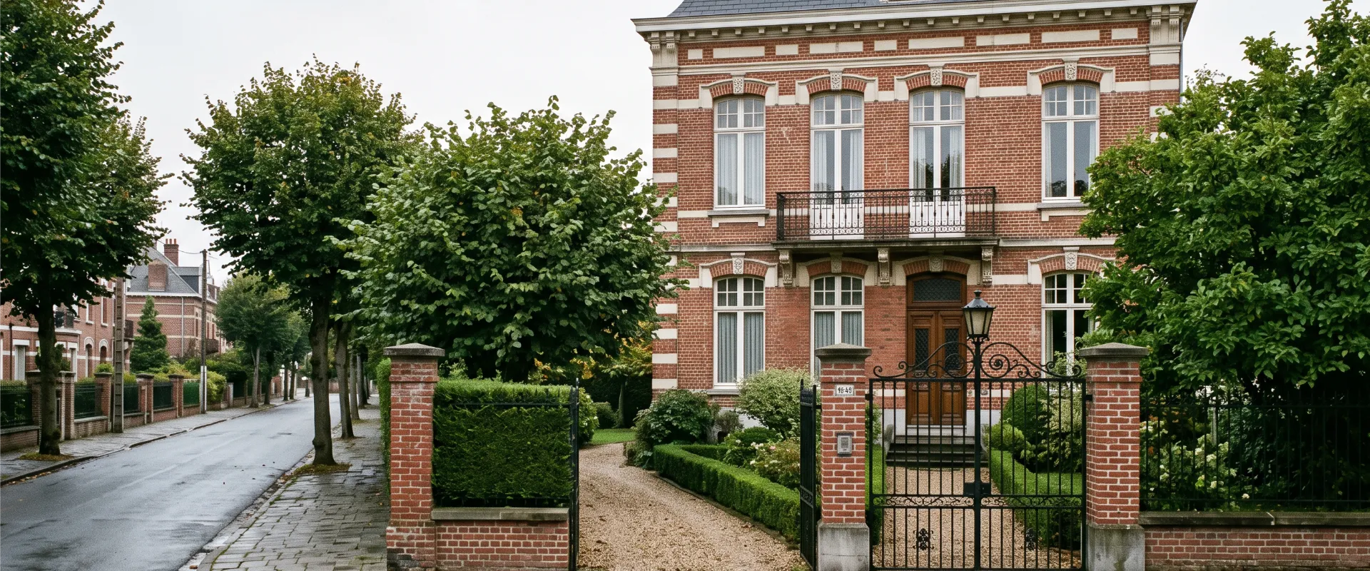Maison bourgeoise en brique de la couronne nord de Lille, bâti 1900-1930